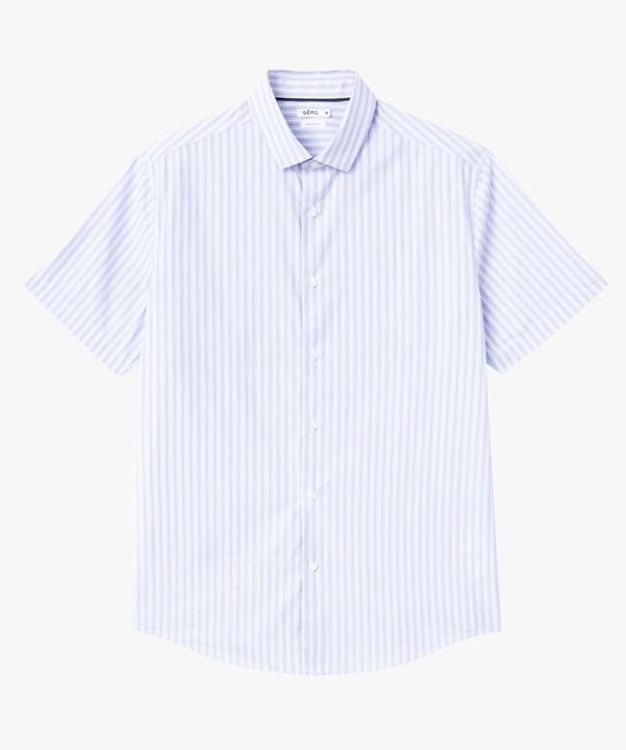 Chemise homme à manches courtes et rayures coupe droite vue4 - GEMO (HOMME) - GEMO