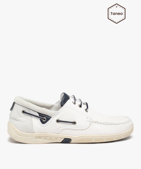Chaussures bateau homme confort dessus cuir - Tanéo vue1 - TANEO - GEMO