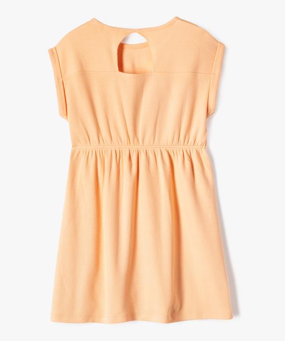 Robe à manches courtes en coton côtelé fille vue3 - GEMO 4G FILLE - GEMO