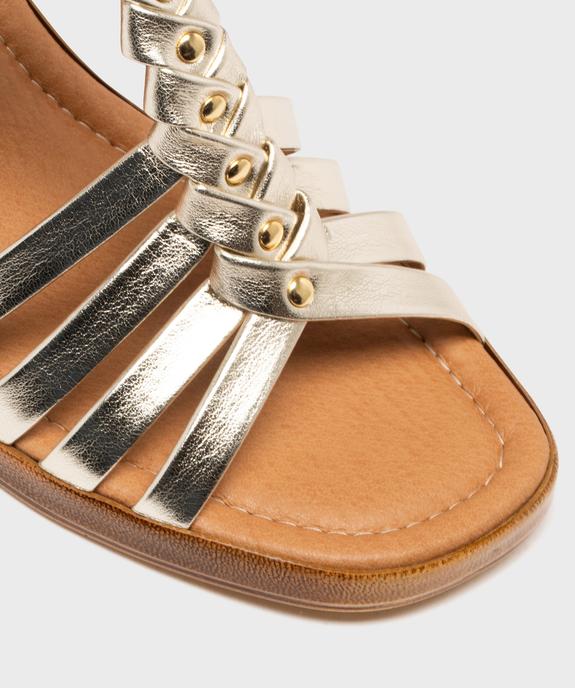 Sandales à talon flare et brides métallisées femme vue6 - FOLLOW ME - GEMO