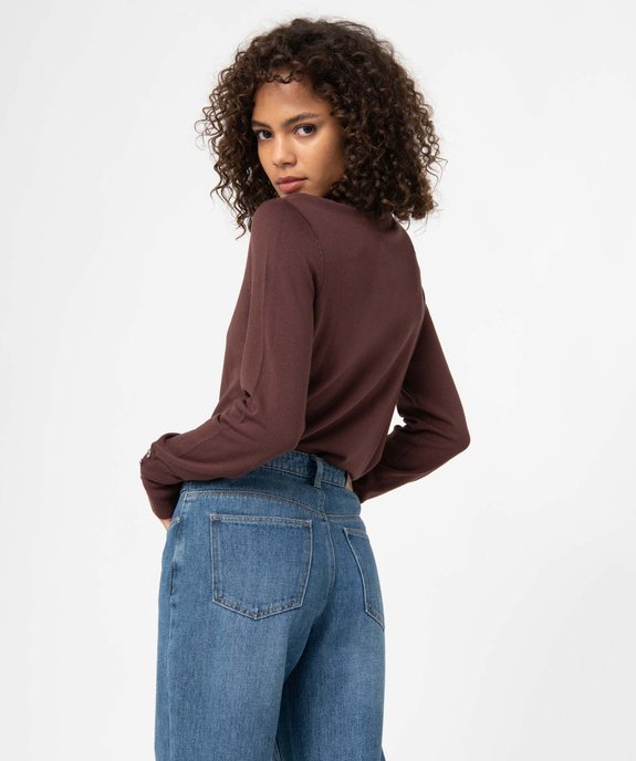 Pull femme en maille fine à col roulé vue3 - GEMO 4G FEMME - GEMO