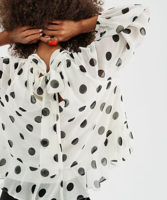Blouse à pois en voile avec lien dans le dos femme - GEMO(FEMME PAP) Blouse à pois en voile avec lien dans le dos femme vue5 - GEMO(FEMME PAP) - GEMO