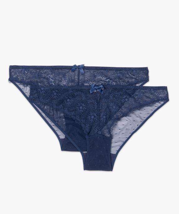 Culotte femme en dentelle et tulle (lot de 2) vue4 - GEMO(HOMWR FEM) - GEMO