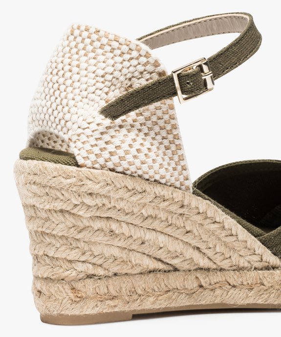 Sandales femme en toile et talon compensé en corde vue6 - GEMO(URBAIN) - GEMO
