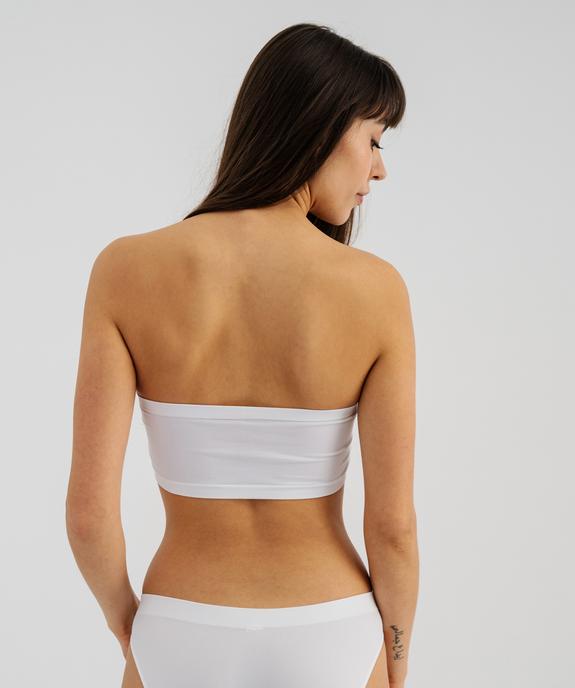 Soutien-gorge bandeau sans coutures avec coussinets amovibles vue7 - GEMO 4G FEMME - GEMO