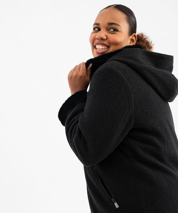Manteau à capuche en maille bouclette et doublure  femme grande taille vue3 - GEMO (G TAILLE) - GEMO