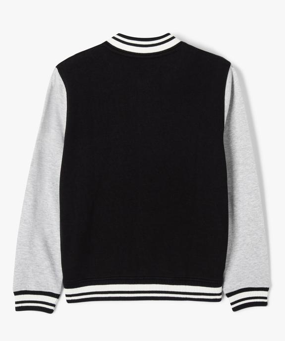 Sweat zippé avec manches contrastantes garçon - GEMO (JUNIOR) Sweat zippé avec manches contrastantes garçon vue3 - GEMO (JUNIOR) - GEMO