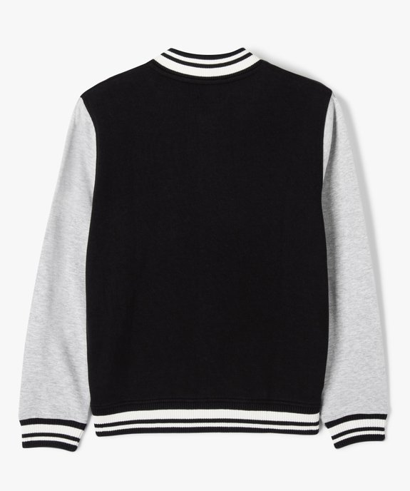 Sweat zippé avec manches contrastantes garçon vue3 - GEMO (JUNIOR) - GEMO