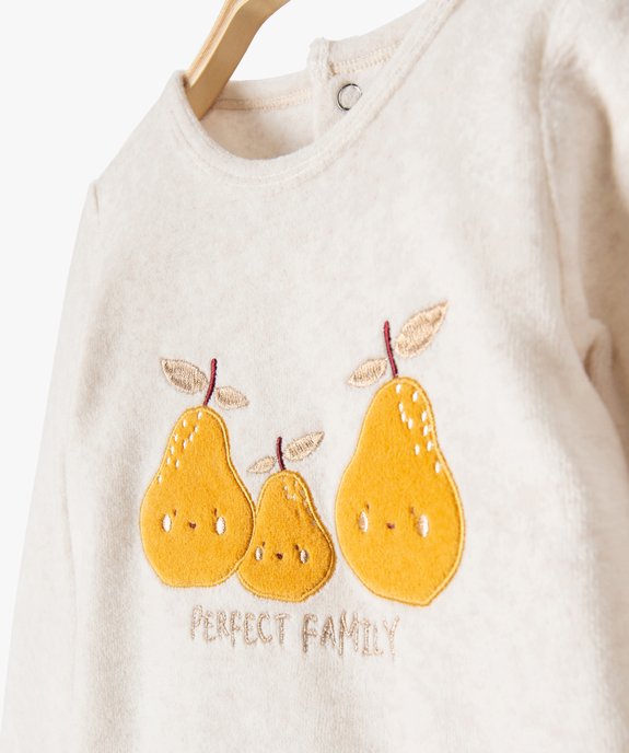 Pyjama en velours 2 pièces imprimées poires bébé vue2 - GEMO(BB COUCHE) - GEMO