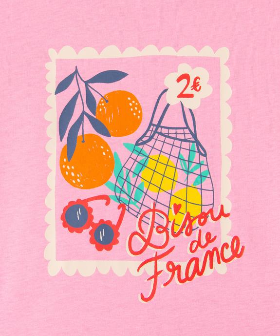 Tee-shirt manches courtes avec motif estival fille vue2 - GEMO 4G FILLE - GEMO