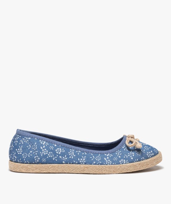 Ballerines femme en toile imprimée et semelle corde vue2 - GEMO (SPORTSWR) - GEMO