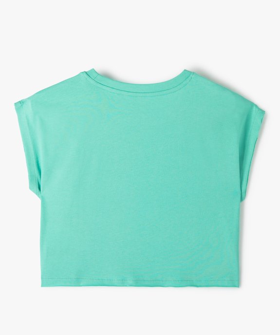 Tee-shirt fille crop top oversize vue4 - GEMO (JUNIOR) - GEMO