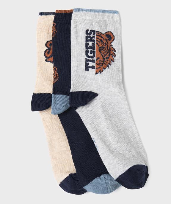 Chaussettes à motifs tigres garçon (lot de 3) vue1 - GEMO 4G GARCON - GEMO