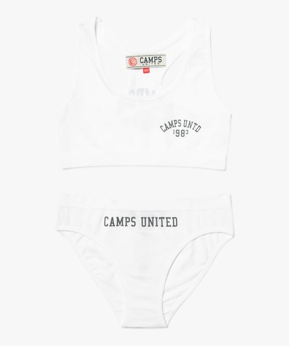 Ensemble fille 2 pièces : brassière + culotte en microfibre douce - Camps United vue1 - CAMPS UNITED - GEMO