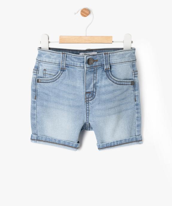 Short en jean extensible coupe slim bébé garçon vue1 - GEMO 4G BEBE - GEMO
