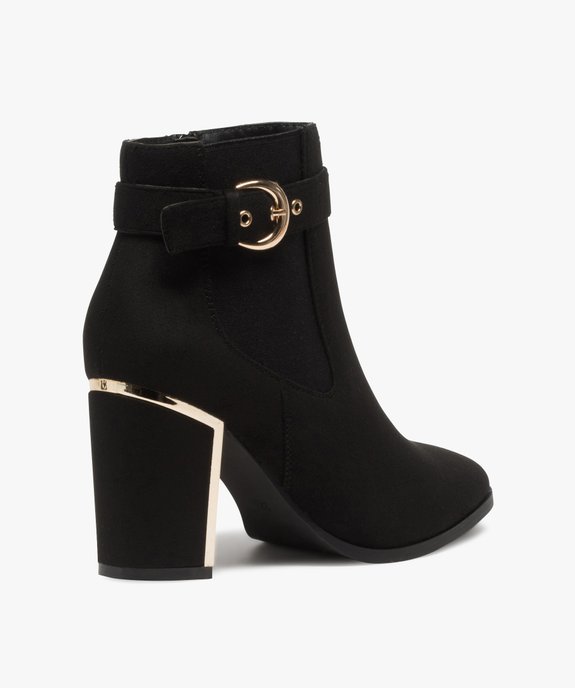 Bottines femme à talon en suédine avec détails métallisés vue5 - VALENTINA BALDA - GEMO