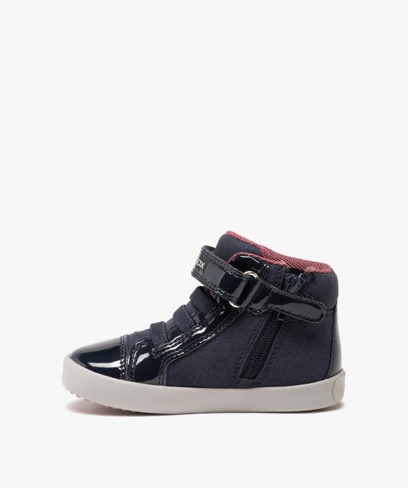 Baskets mid-cut bébé fille à zip et scratch - Geox vue3 - GEOX - GEMO
