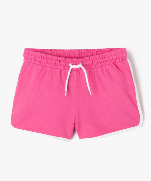 Short en maille avec biais contrastants fille vue1 - GEMO 4G FILLE - GEMO