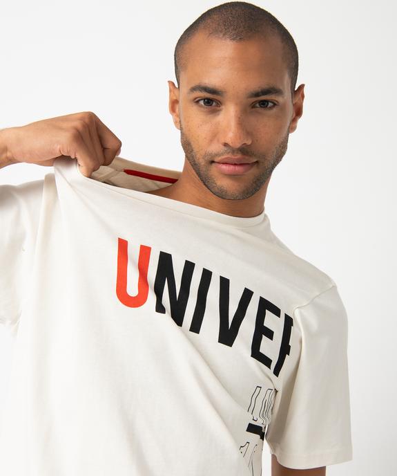 Tee-shirt homme à manches courtes oversize avec inscriptions vue1 - GEMO (HOMME) - GEMO