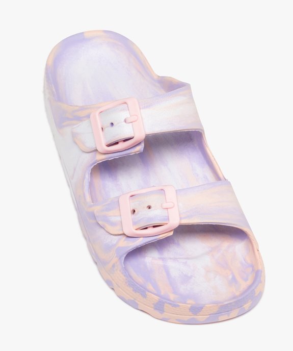 Mules de piscine fille à double brides à boucle tie and dye vue5 - GEMO (PLAGE) - GEMO