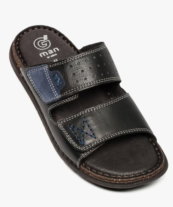 Sandales homme à larges brides dessus et intérieur cuir vue5 - ZEN AIR - GEMO