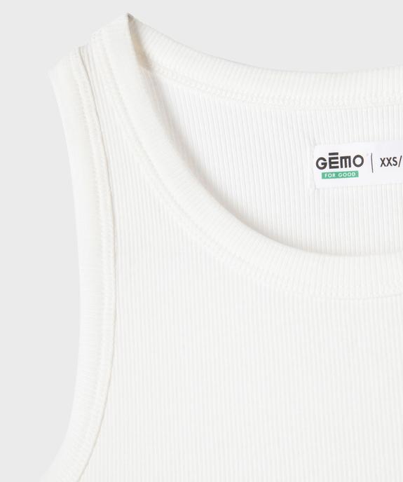 Débardeur court en maille côtelée fille vue2 - GEMO 4G FILLE - GEMO