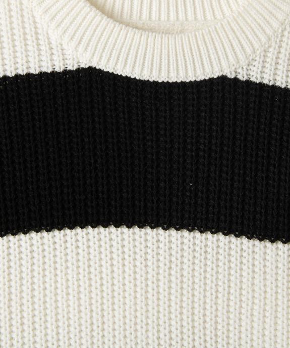Pull court oversize à larges rayures fille vue2 - GEMO (JUNIOR) - GEMO