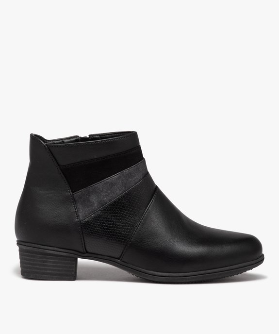 Boots femme confort unies à petit talon  vue1 - GEMO (CONFORT) - GEMO