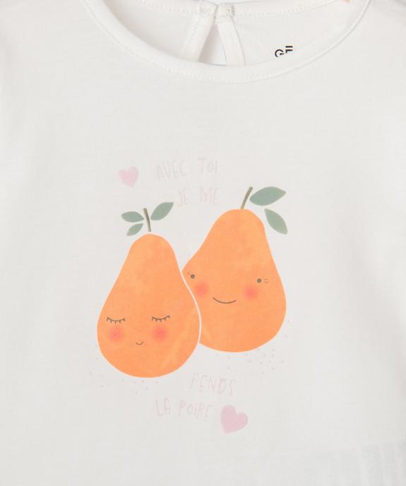 Tee-shirt manches longues avec motifs bébé fille vue2 - GEMO(BEBE DEBT) - GEMO