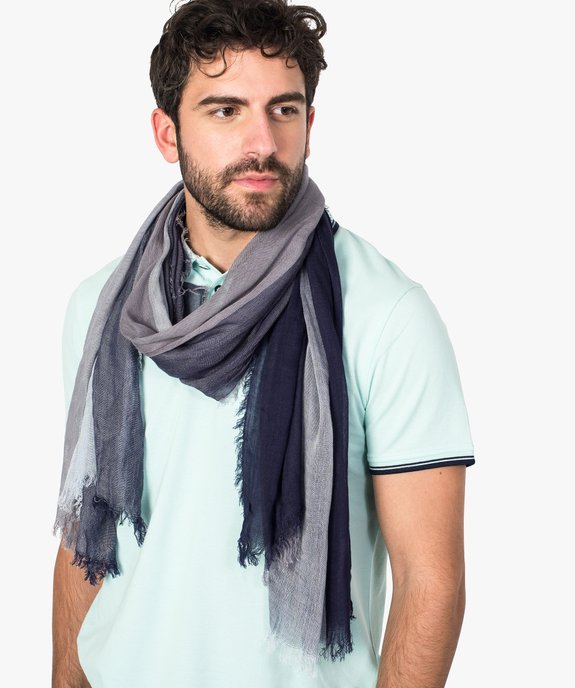 Foulard homme fluide à grands carreaux et franges vue1 - GEMO (ACCESS) - GEMO