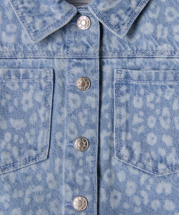 Veste en jean avec motifs délavés fille vue2 - GEMO (ENFANT) - GEMO