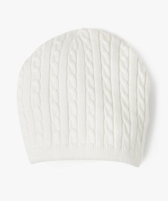 Bonnet de naissance en maille torsadée bébé vue1 - GEMO(BB COUCHE) - GEMO
