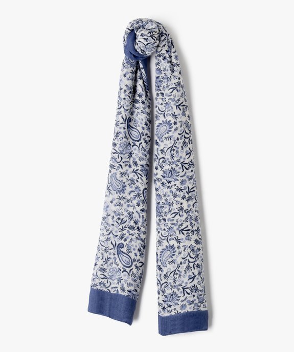 Foulard rectangulaire en voile fleuri femme vue1 - GEMO 4G FEMME - GEMO