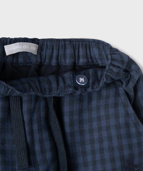 Pantalon à carreaux en coton doublé bébé garçon - LuluCastagnette vue3 - LULUCASTAGNETTE - GEMO