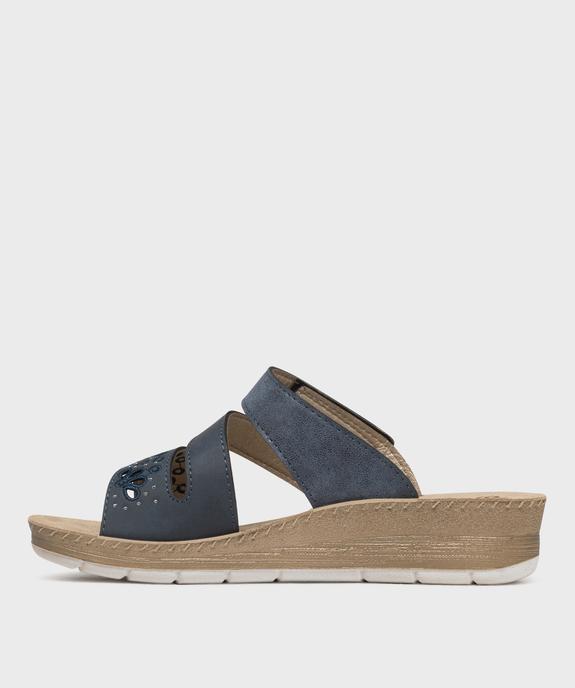 Mules confort à brides fantaisie avec scratch femme vue4 - G'FLEX - GEMO