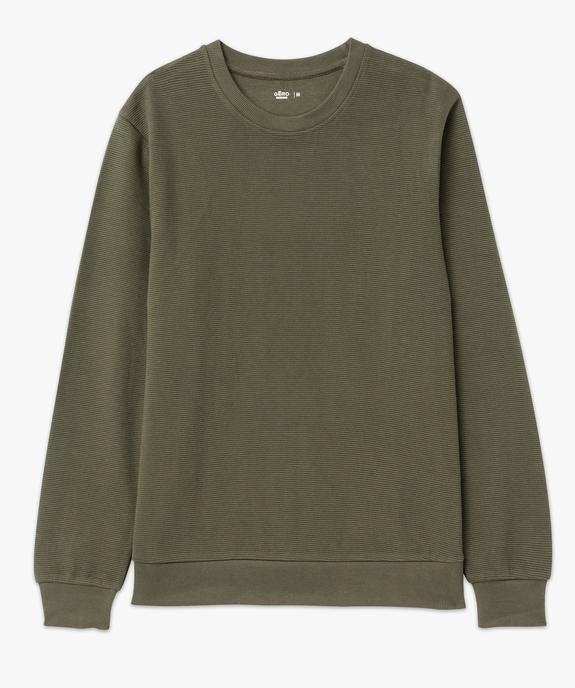 Sweat en maille texturée effet rayé homme vue4 - GEMO 4G HOMME - GEMO