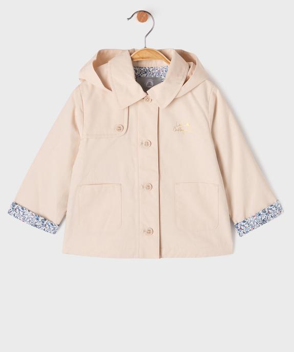 Imperméable à capuche à doublure fleurie bébé fille - LuluCastagnette vue2 - LULUCASTAGNETTE - GEMO