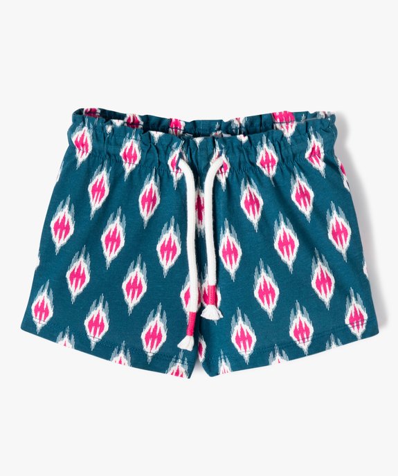 Short bébé fille en maille de coton imprimé à taille élastiquée vue1 - GEMO(BEBE DEBT) - GEMO