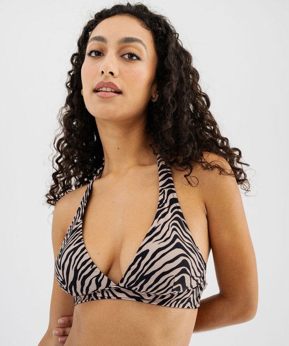 Haut de maillot de bain triangle avec mousses amovibles femme vue2 - GEMO (PLAGE) - GEMO