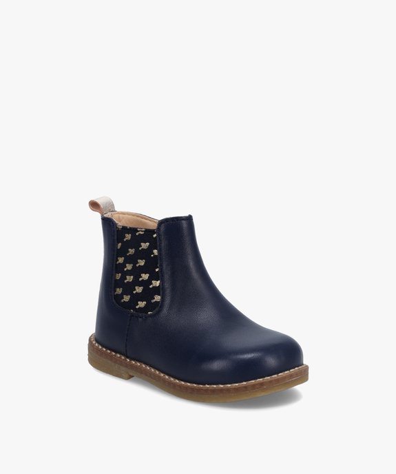 Boots bébé fille style Chelsea en cuir uni – NA! vue2 - NA! - GEMO