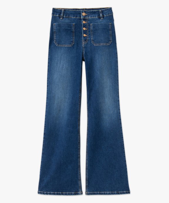 Jean flare avec braguette boutonnée femme vue4 - GEMO(FEMME PAP) - GEMO