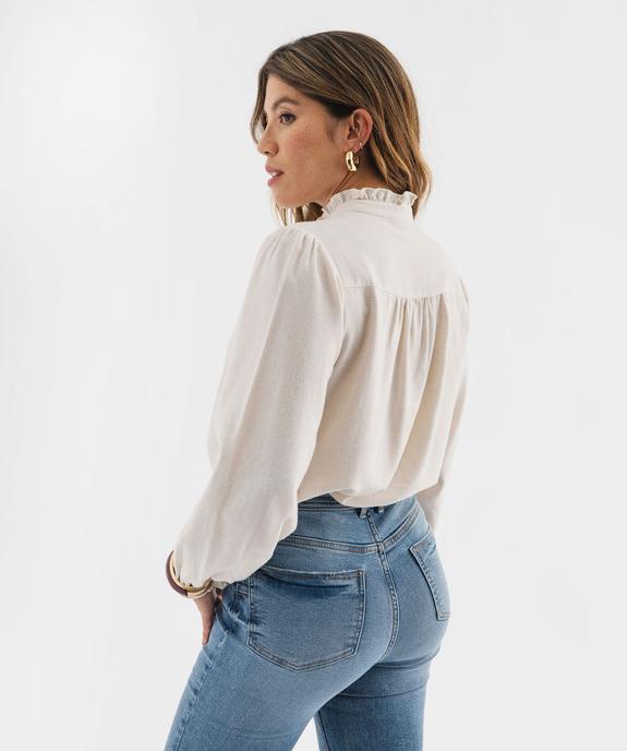 Blouse manches longues en flanelle de coton femme  vue3 - GEMO(FEMME PAP) - GEMO