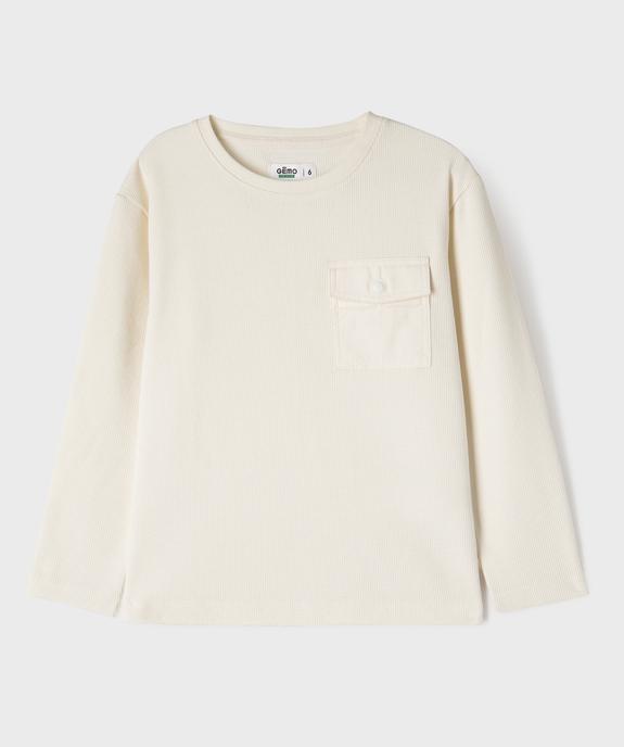 Tee-shirt manches longues en maille nid d’abeille garçon - GEMO 4G GARCON Tee-shirt manches longues en maille nid d’abeille garçon vue1 - GEMO 4G GARCON - GEMO