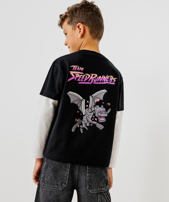 Tee-shirt manches longues effet 2 en 1 garçon - Minecraft vue5 - MINECRAFT - GEMO