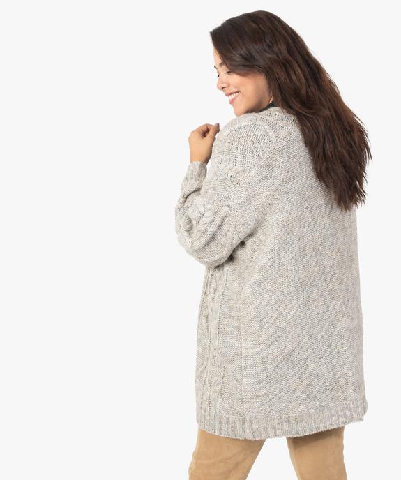 Gilet femme grande taille en grosse maille torsadée vue3 - GEMO (G TAILLE) - GEMO