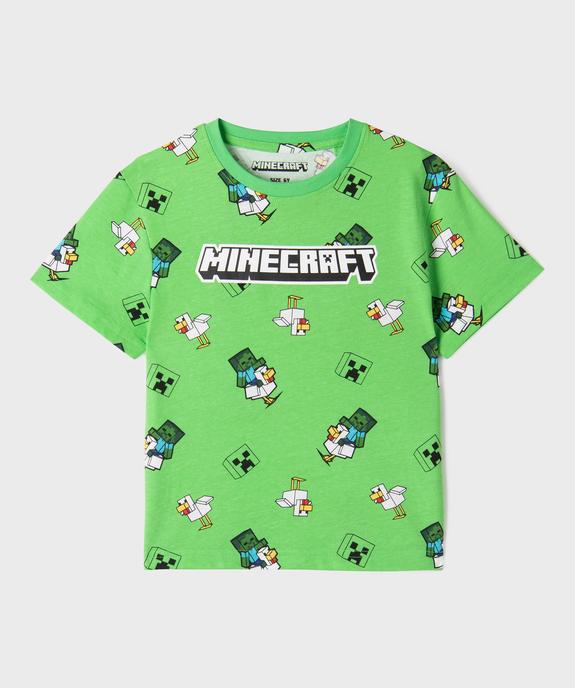 Tee-shirt manches courtes imprimé garçon - Minecraft vue2 - MINECRAFT - GEMO