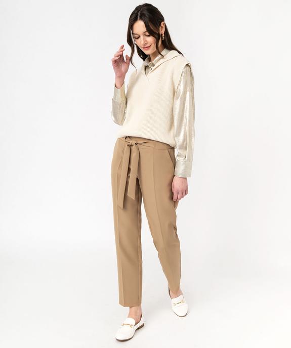 Pantalon de costume en toile fluide femme vue5 - GEMO(FEMME PAP) - GEMO