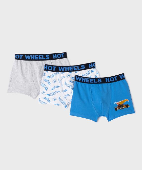 Boxers en coton stretch motif voitures de course garçon (lot de 3) - Hotwheels vue1 - HOT WHEELS - GEMO