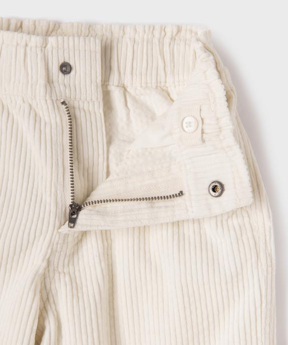 Pantalon large en velours côtelée à taille élastique réglable fille vue2 - GEMO (ENFANT) - GEMO