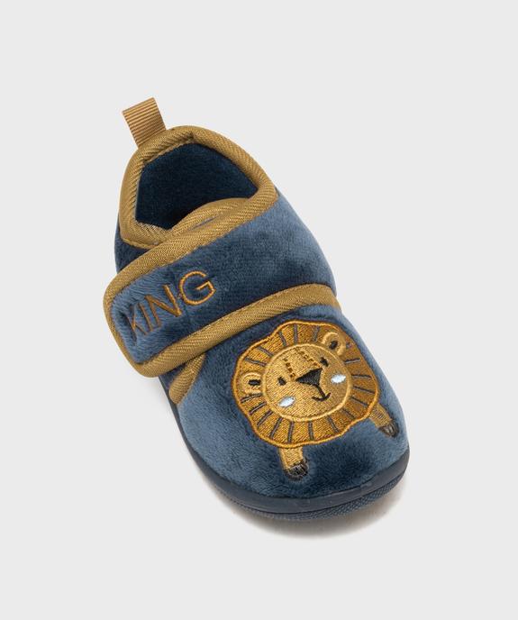 Chaussons en velours à bride à scratch bébé garçon vue5 - GEMO (ENFANT) - GEMO